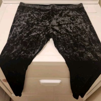 Womens Mossimo Black Velvet Style Leggings Size XXL